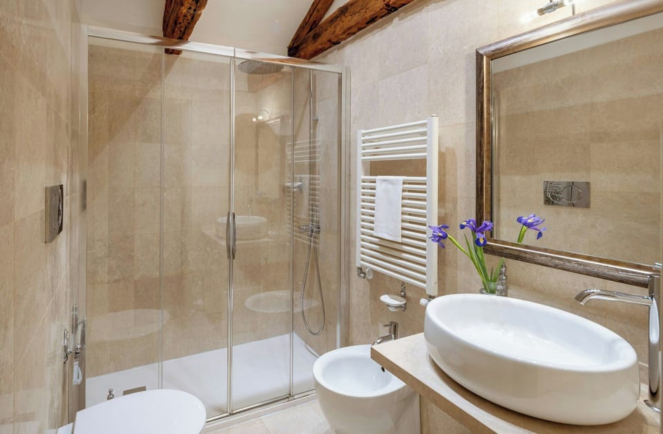 Free toiletries, hair dryer, slippers, bidet