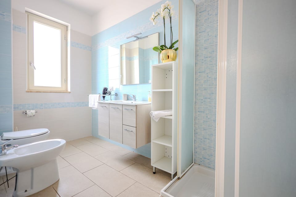 Shower, rainfall showerhead, hair dryer, bidet