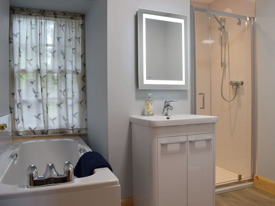 Bathroom with bath and shower cubicle | The Old Stables at Westerton - Westerton, Crieff