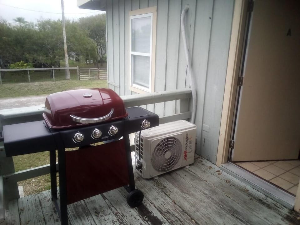Balcony or deck with grill