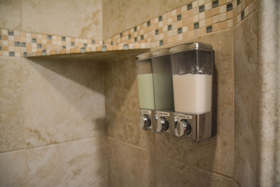 We supply shampoo/conditioner, body wash and hand soap.