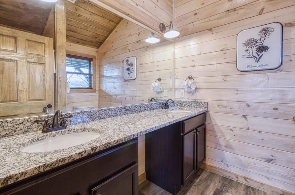 Upper level bathroom attached to bedroom #2.