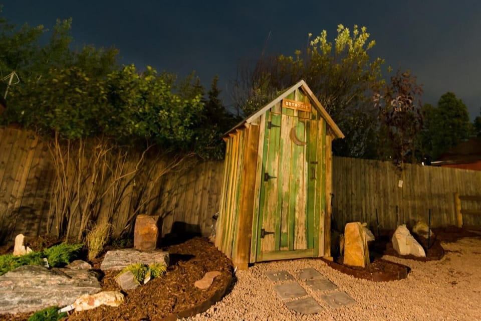 Unique decor in the backyard of the Sugar Shack