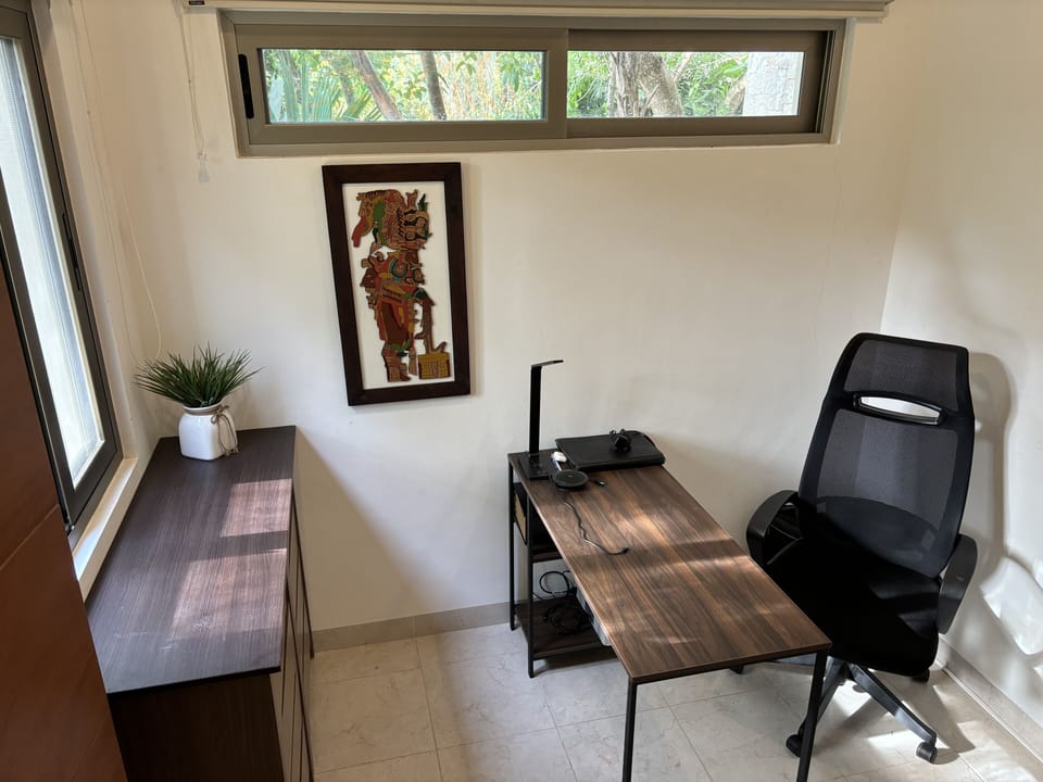 bright private office, with AC and WiFi connection, perfect for video calls
