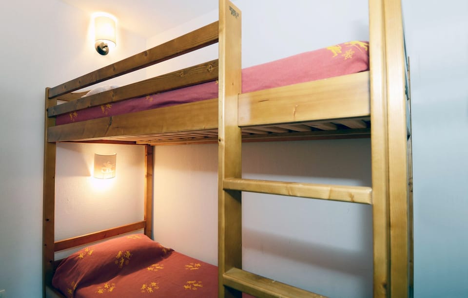 The second bedroom may contain a Double bed or a Bunk bed.