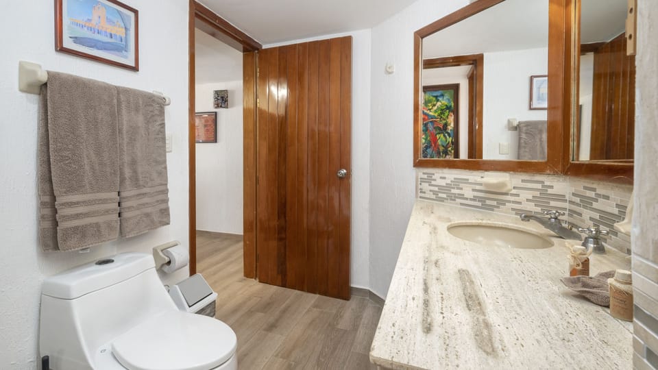 Roomy washroom
