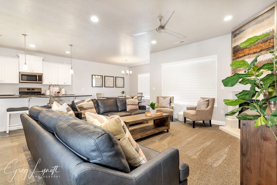 Well lit kitchen, dining and family room all bundled in one BIG room. 
