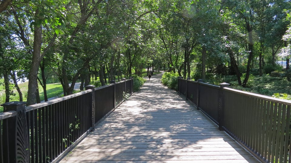 The walking/running/biking path steps from our front door