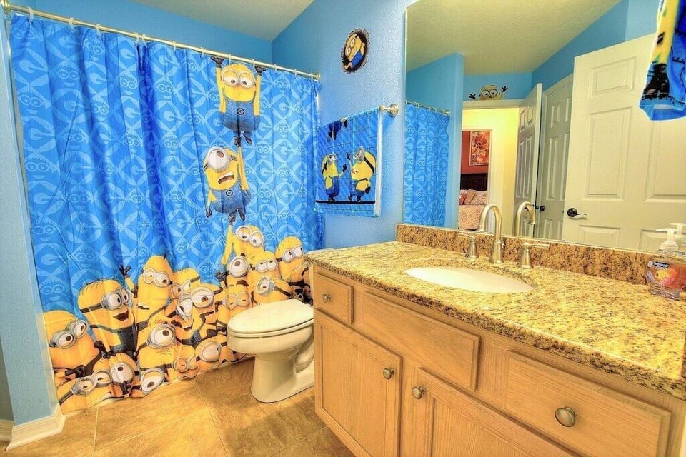 The kids shared bath.