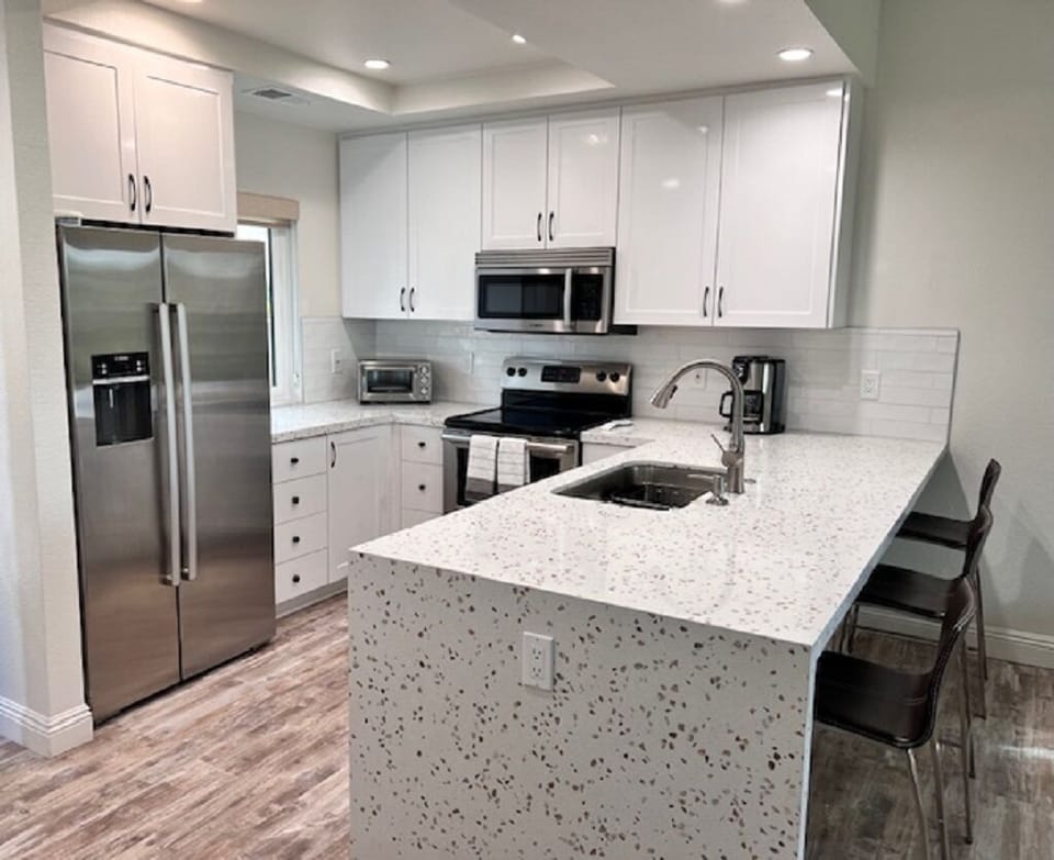 A brand new kitchen with all the modern conveniences.
