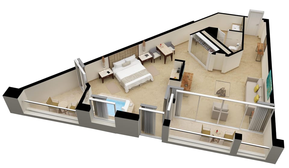 Superior Governor Suite Ocean View - King Size Bed | Floor plan
