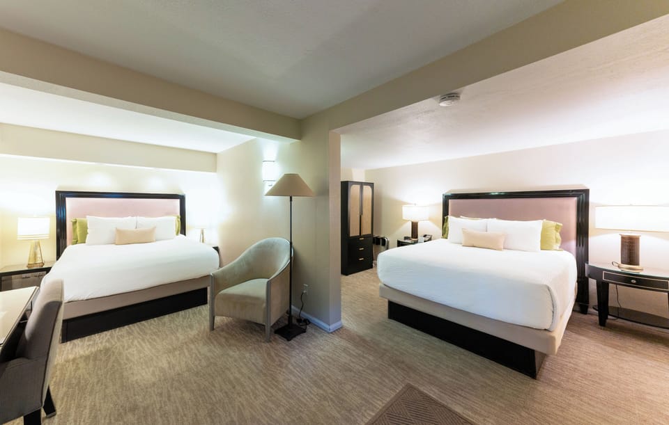 Studio, 2 Queen Beds | Pillowtop beds, desk, blackout drapes, iron/ironing board