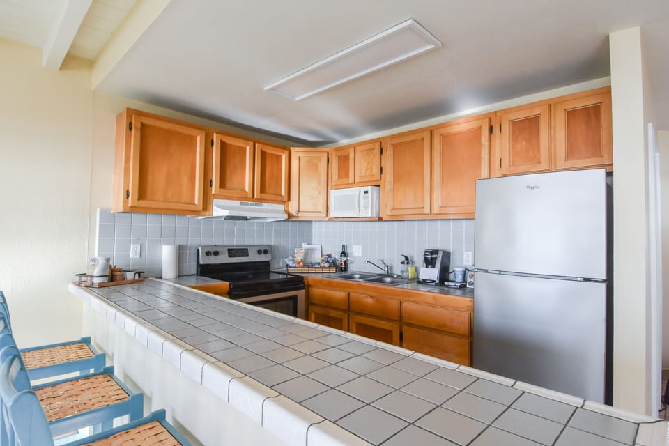 Luxury Villa, 2 Bedrooms, Beach View | Private kitchen | Full-size fridge, microwave, coffee/tea maker, freezer