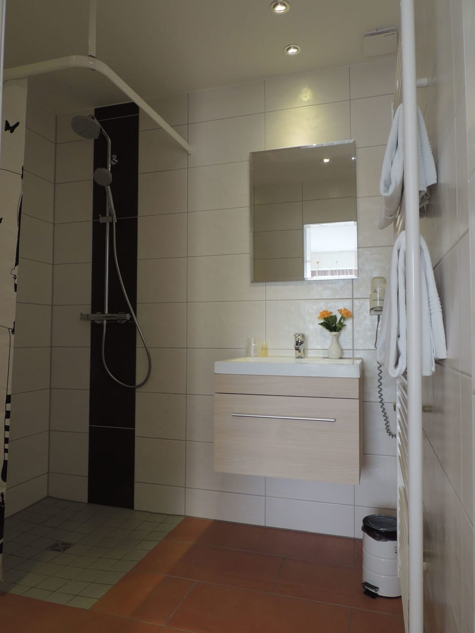 Shower, free toiletries, hair dryer, bathrobes