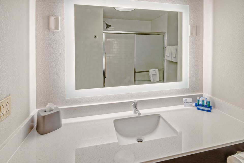Bathtub, hair dryer, towels