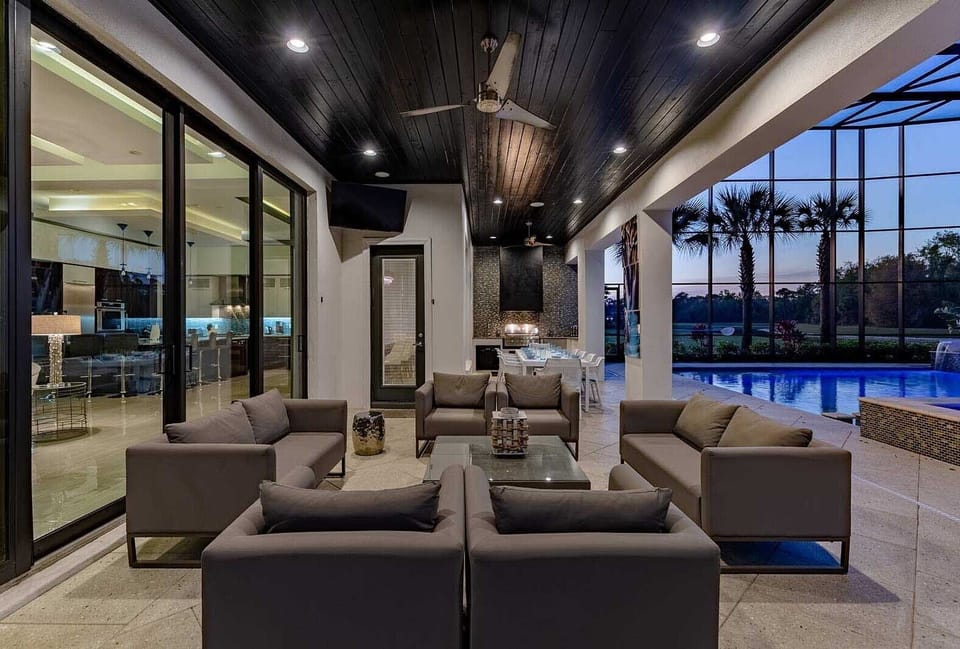 Private Pool & Patio at Twilight