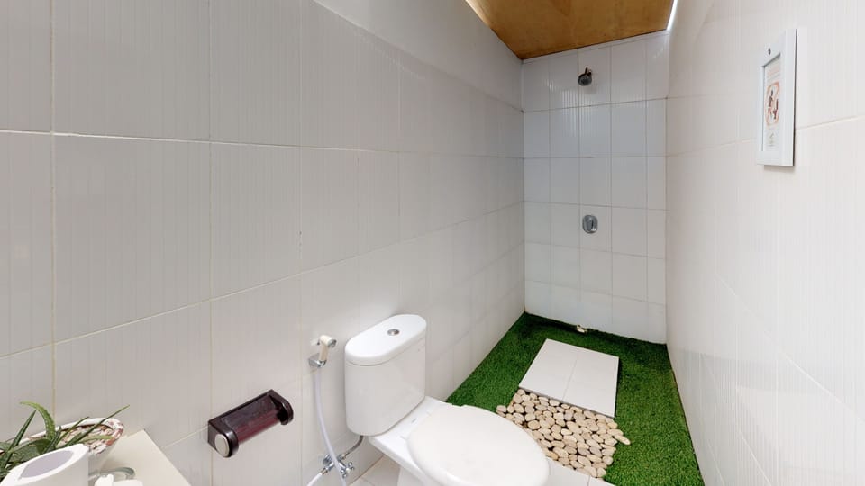 Villa With Double Bed | Bathroom | Shower, towels, soap, shampoo