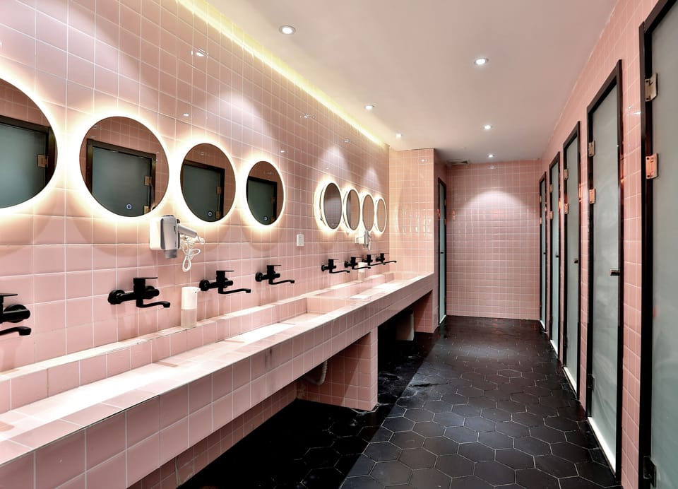 Shared Dormitory, Women only, Shared Bathroom | Bathroom | Shower, hair dryer, slippers, towels