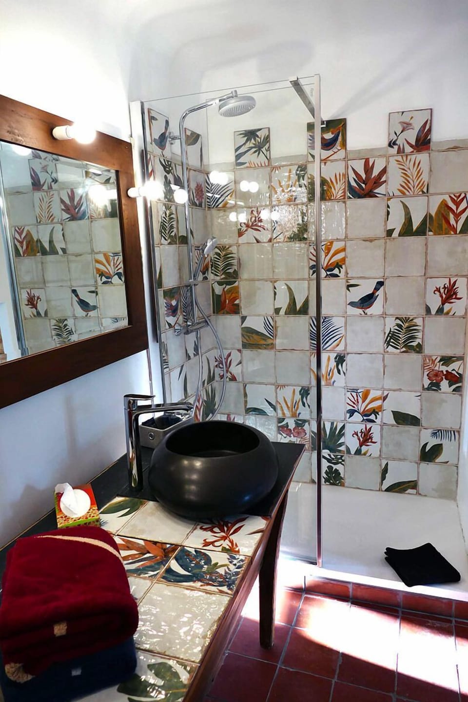 Double Room (Nature) | Bathroom | Shower, hair dryer, towels