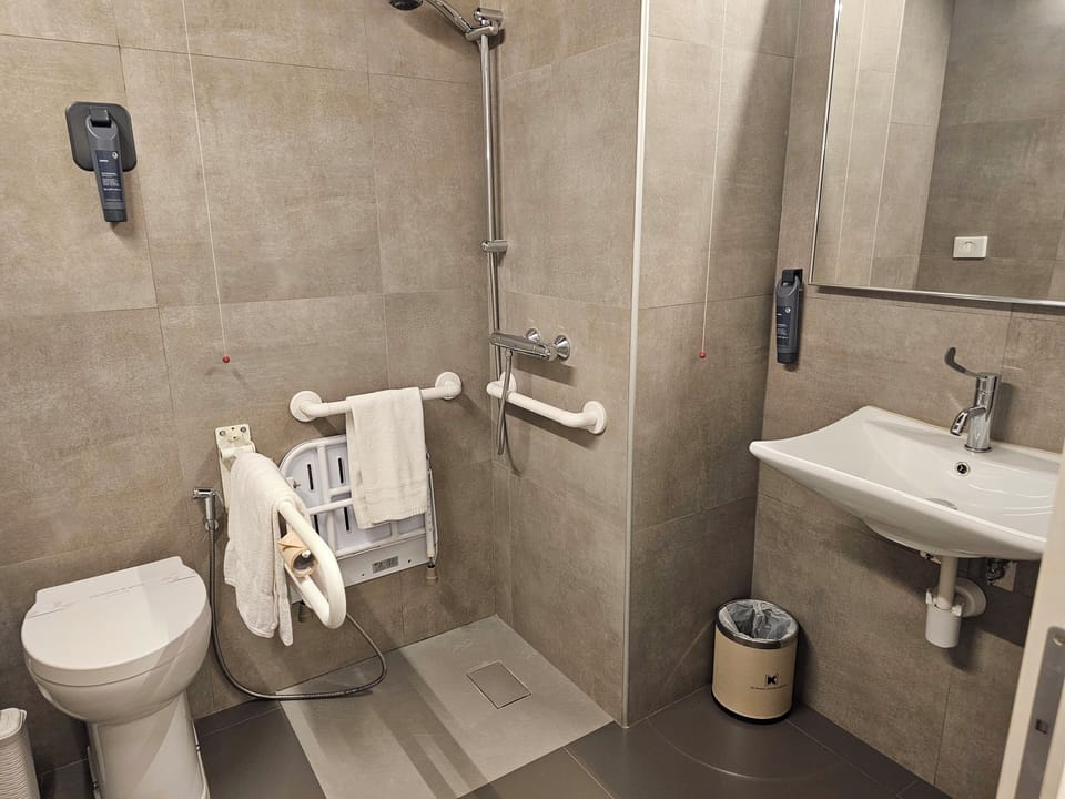 Double Room, Mobility Accessible | Bathroom | Free toiletries, hair dryer, slippers, bidet
