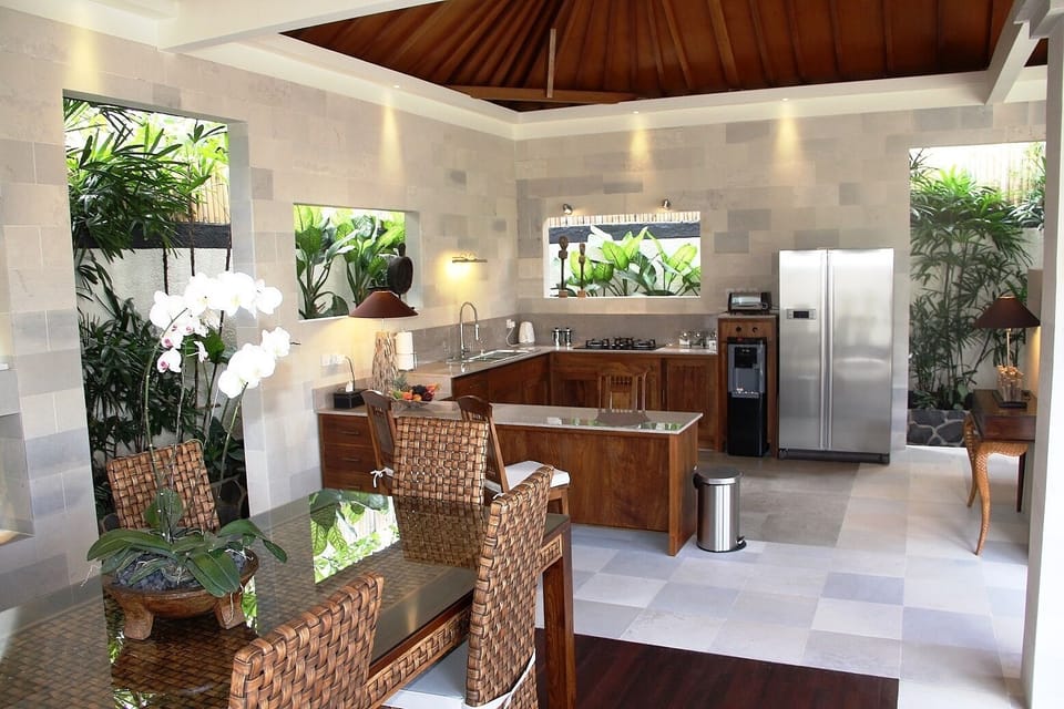 Dining area Villa Daya with Garden View