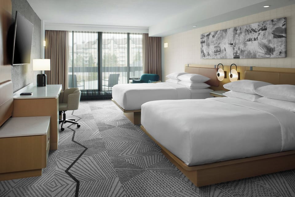 Room, 2 Queen Beds | Premium bedding, in-room safe, laptop workspace, blackout drapes