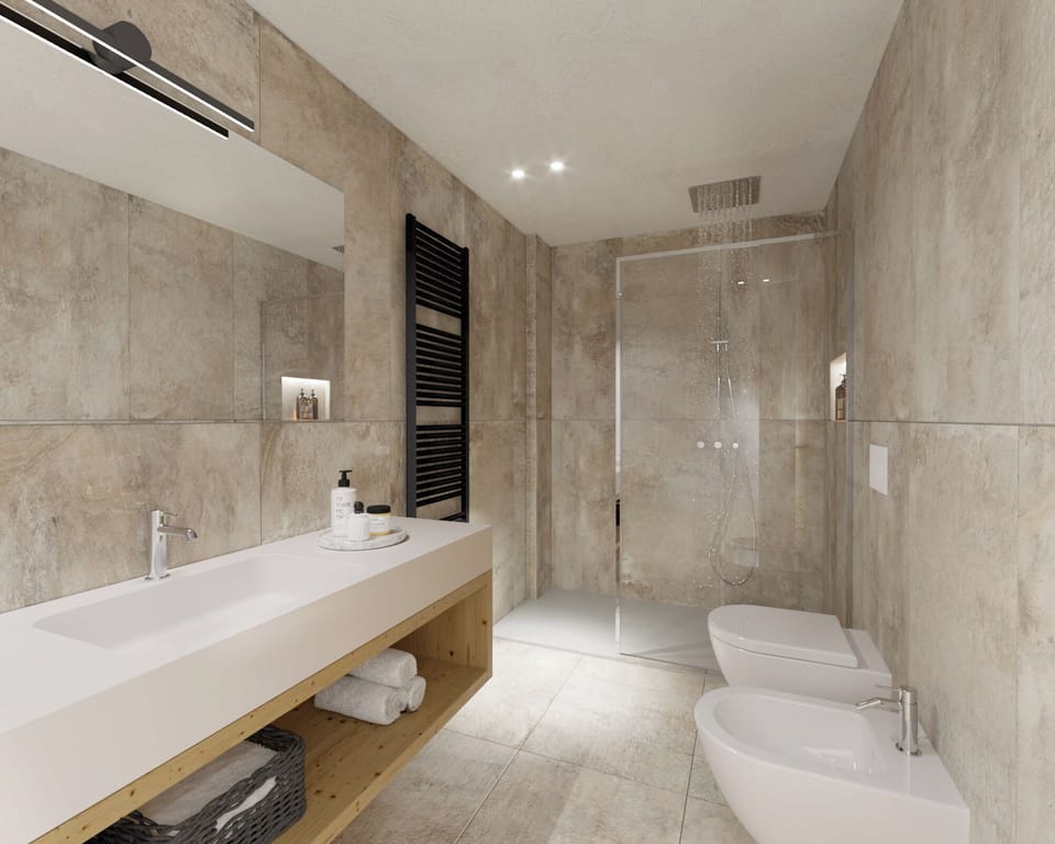 Free toiletries, hair dryer, bidet, towels