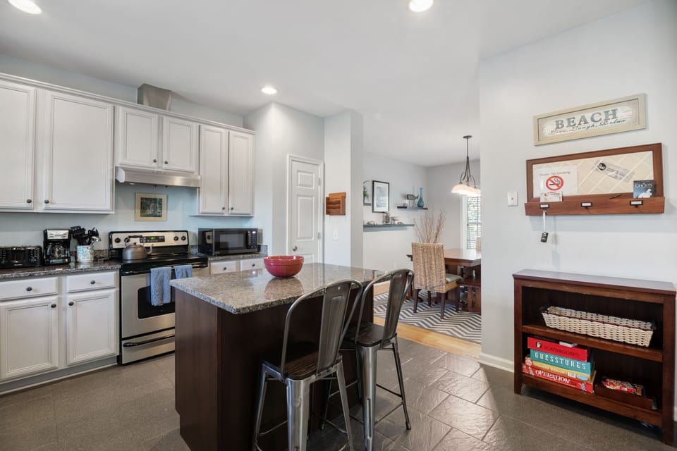 Kitchen and entry to Dining Room and Living room