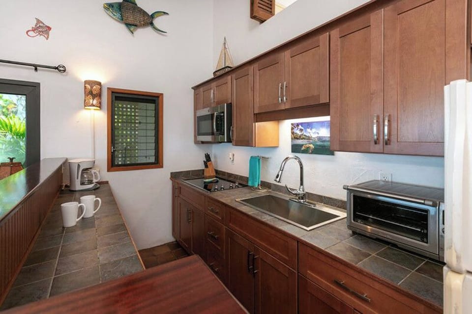 Your kitchen includes new cabinets and countertops