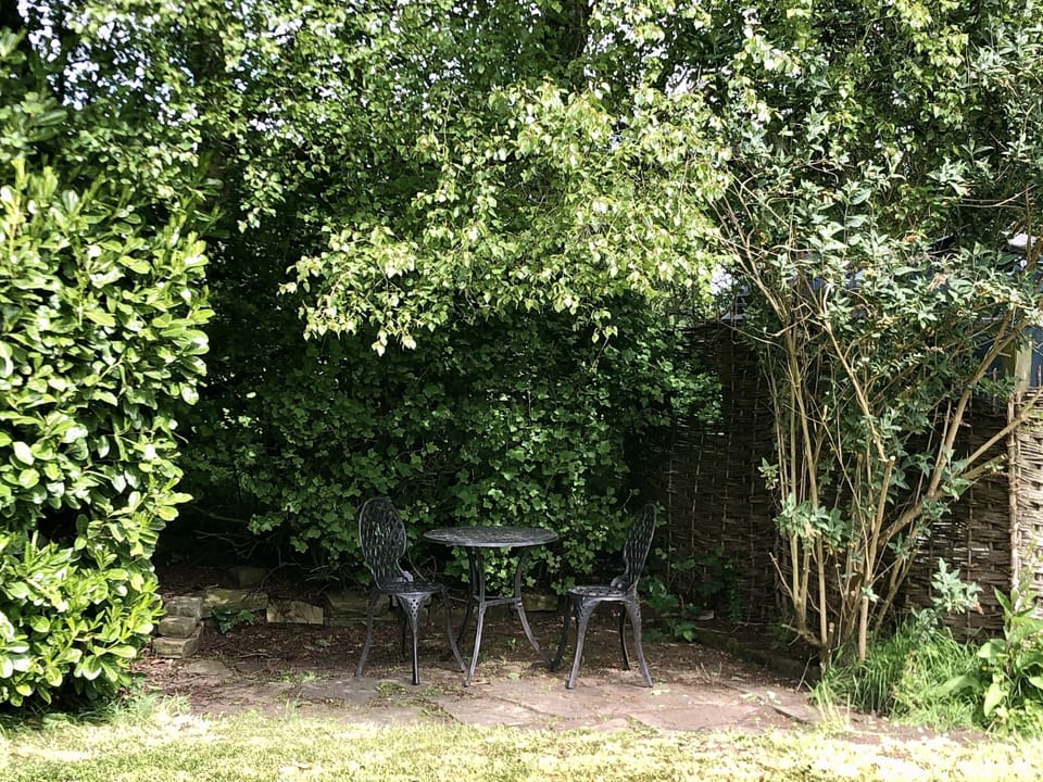 Shady spot in the garden to enjoy long summer evenings