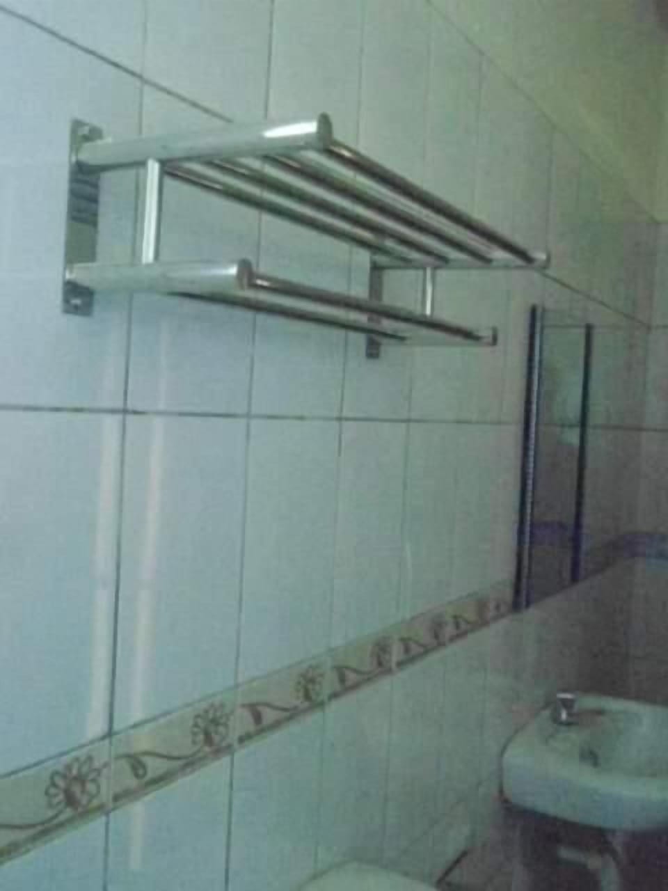 Shower, towels, soap, toilet paper