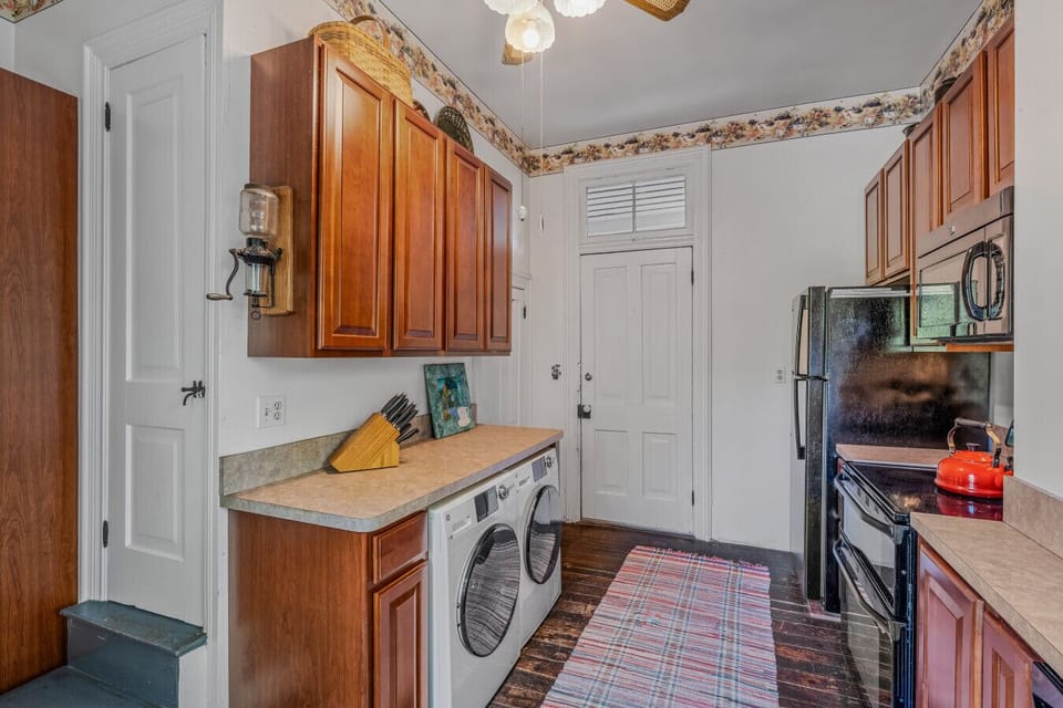 Laundry and dryer unit located in the kitchen!