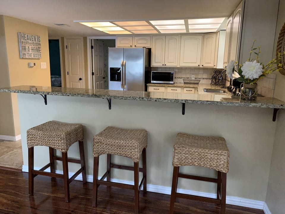 Kitchen bar seating.