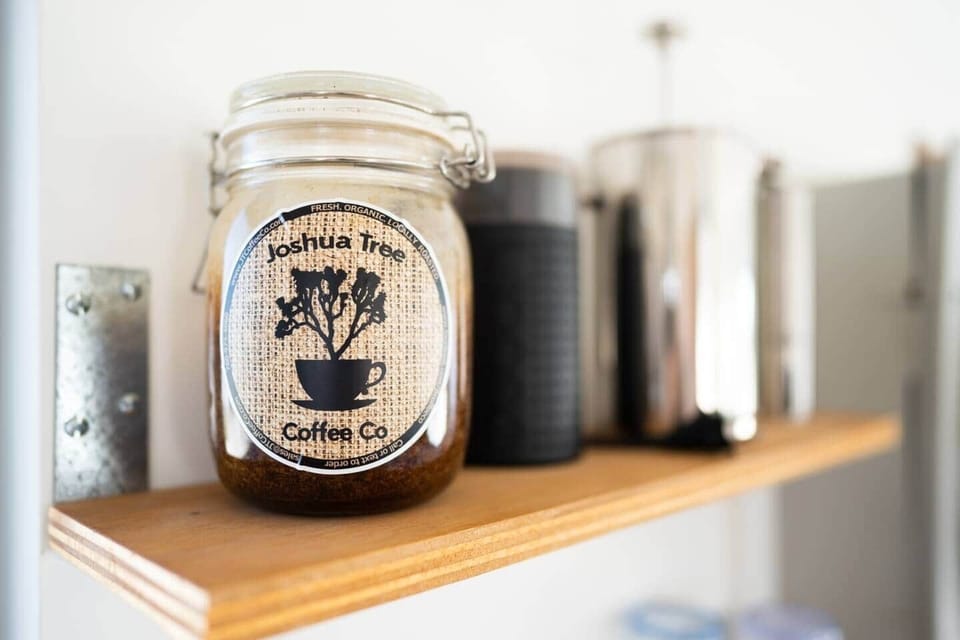Joshua Tree Coffee supplied at the house. French press and pour over.