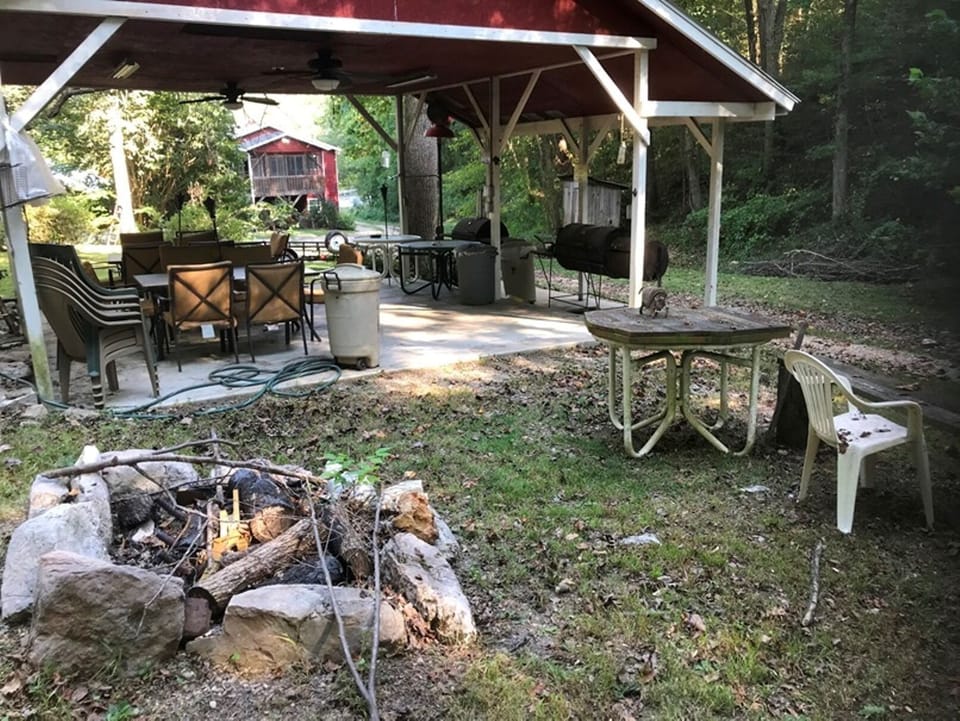 Large fire pit.