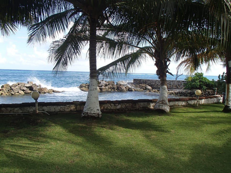 Garden area overlooking beach
