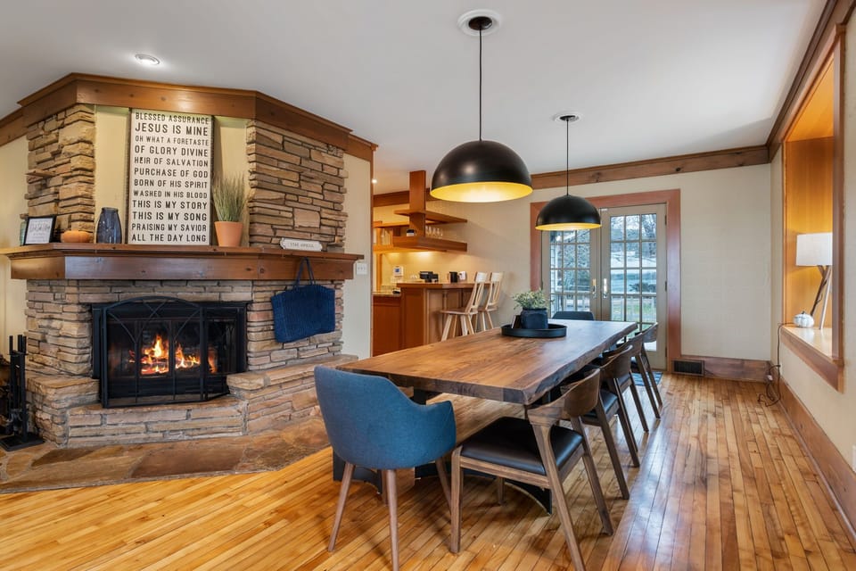 The Cottage wood burning fire place is the perfect place to make memories.