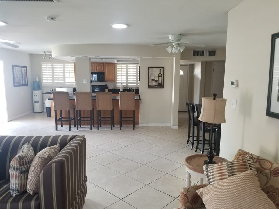 Living room facing kitchen