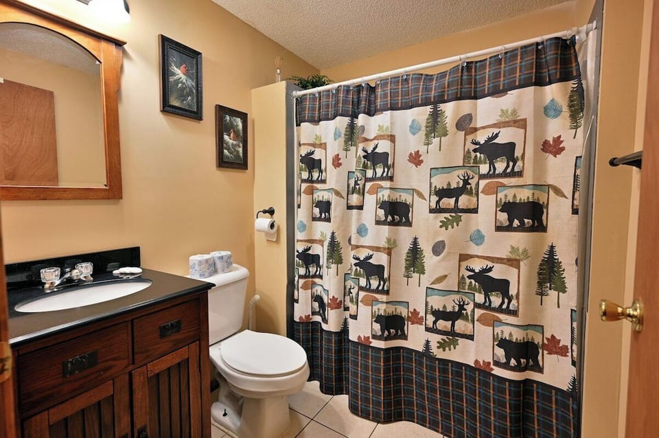 Bathroom 2 has a shower/tub combo.