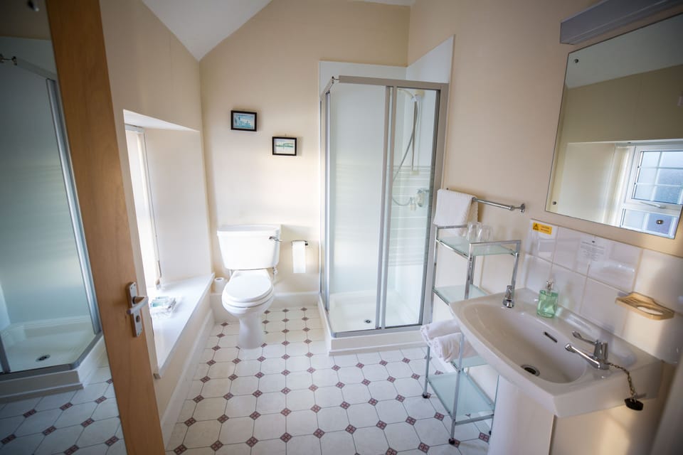 Free toiletries, hair dryer, towels, soap