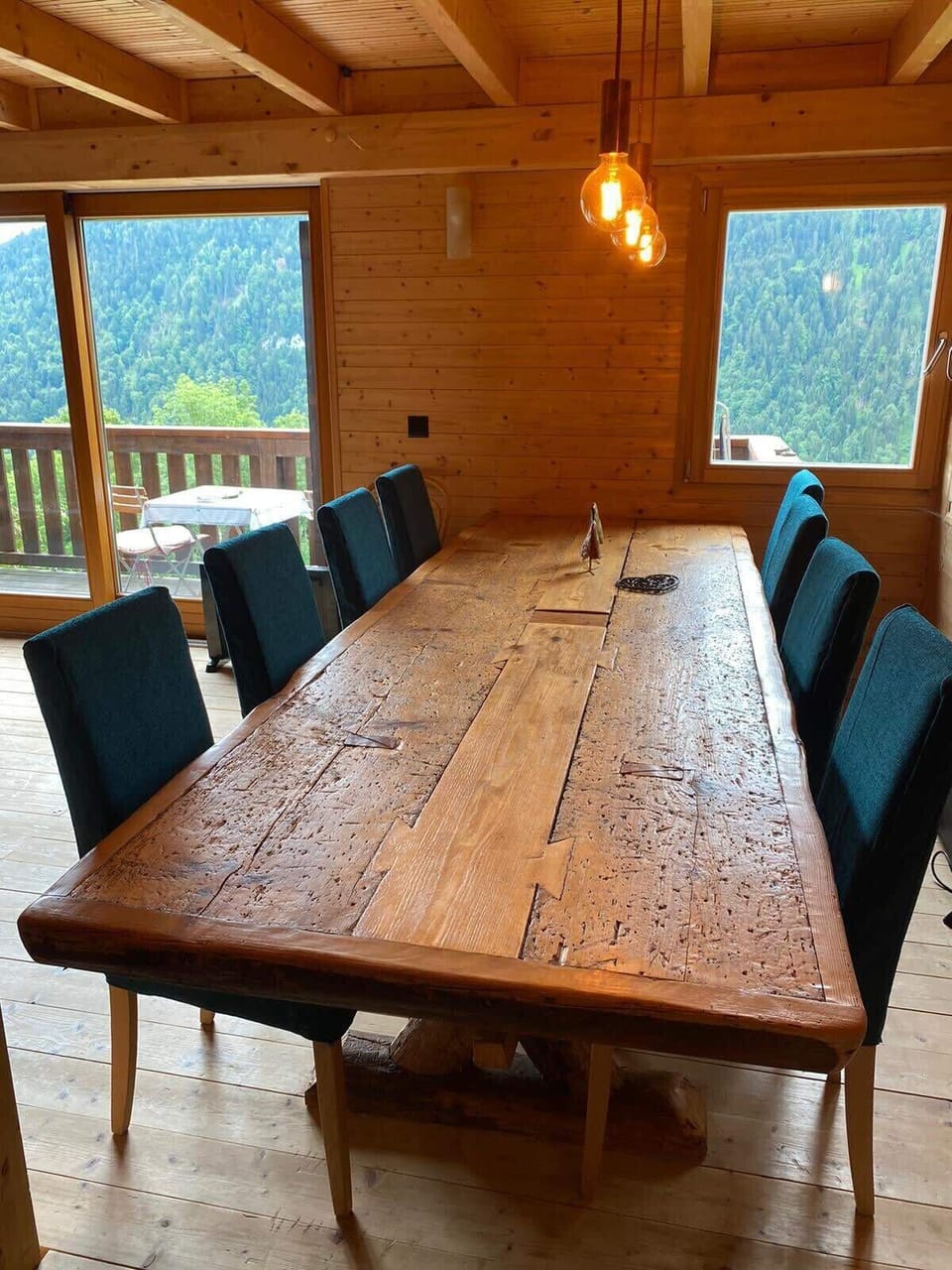the living room large dinning table 