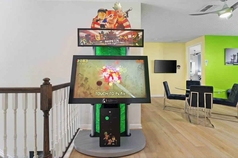 Loft w/ Shuffleboard Table, Game Console & Mini Jungle Gym