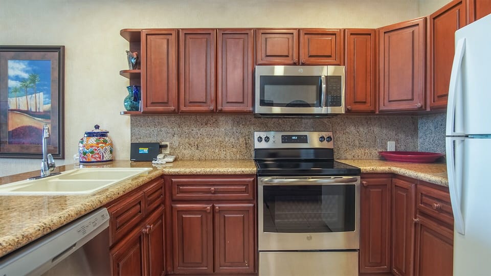 Lots of cabinet space, and all appliances