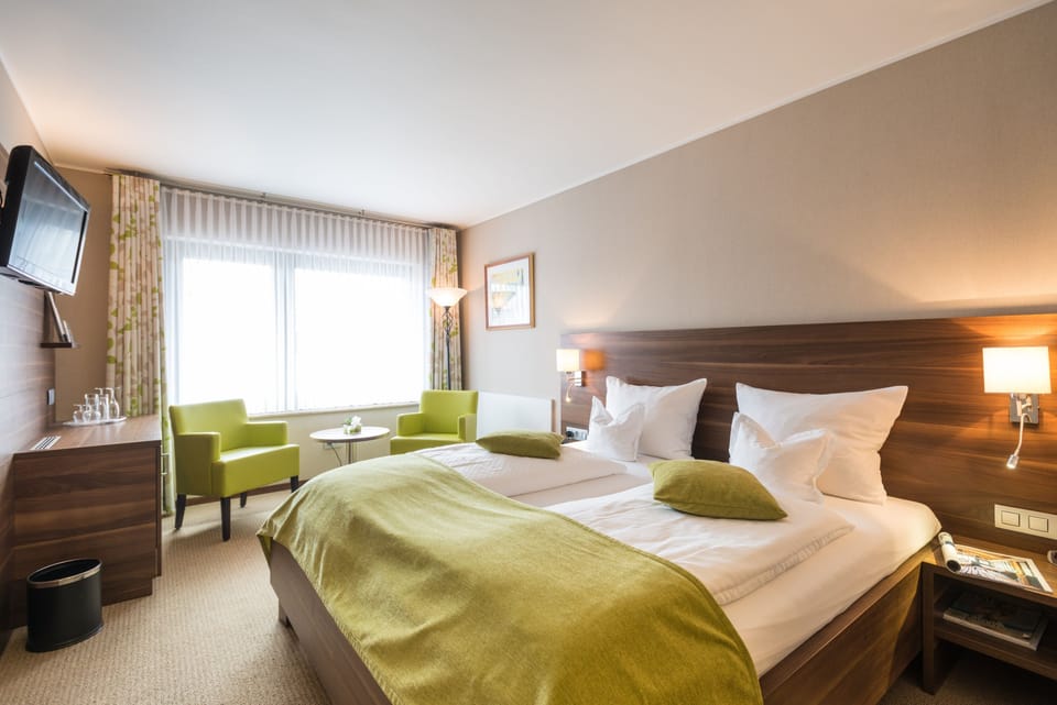 Minibar, desk, blackout drapes, free WiFi