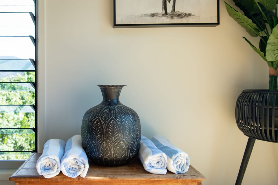 Blackout drapes, iron/ironing board, bed sheets