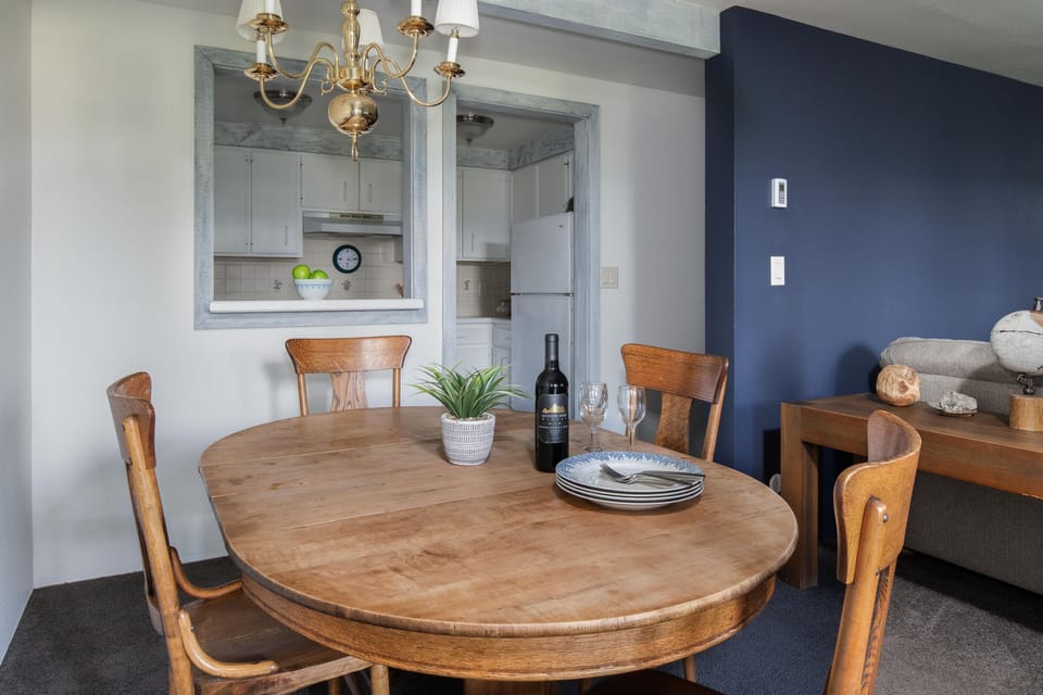 Dining area looking into kitchen