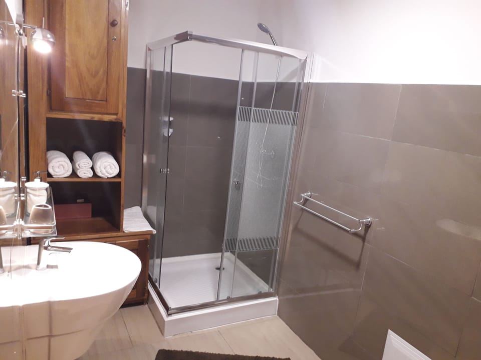 Executive Double Room | Bathroom | Shower, rainfall showerhead, hair dryer, towels