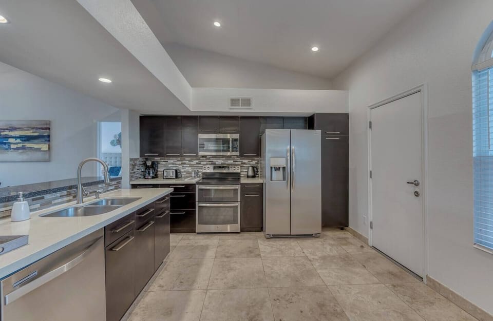 Newly remodel kitchen with double oven.