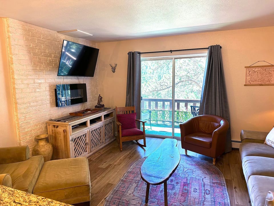 Living Room with Sliders to Deck
