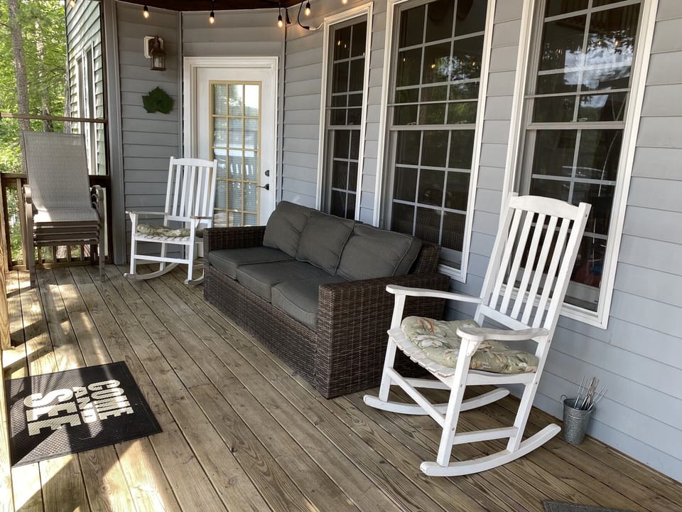Screened porch with a gorgeous Lake View